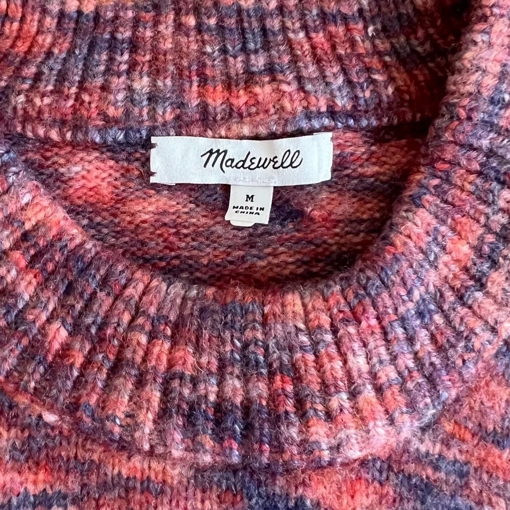 Madewell Pink and Blue Crew Neck Sweater - Picture 3 of 4